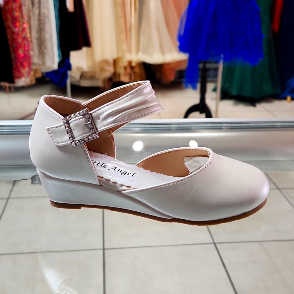 Ivory Wedge Girls Shoe